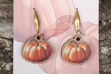 Cargar imagen en el visor de la galería, Pendientes calabaza de madera