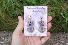 Cargar imagen en el visor de la galería, Pendientes lavanda de madera