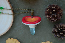 Load image into Gallery viewer, Orange amanita mushroom setagem pendant