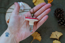 Load image into Gallery viewer, Orange amanita mushroom setagem pendant