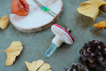 Load image into Gallery viewer, Orange amanita mushroom setagem pendant