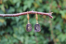 Load image into Gallery viewer, “Amethysts with golden stars” earrings

