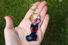 Load image into Gallery viewer, Llavero gato negro Jiji péndulo

