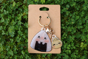 Onigiri and bao keychain