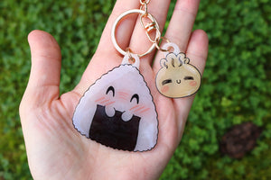 Onigiri and bao keychain