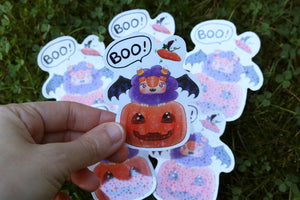 Pumpkin troll sticker ¨Boo!¨