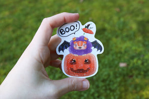 Pumpkin troll sticker ¨Boo!¨