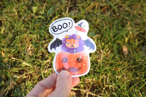 Pumpkin troll sticker ¨Boo!¨