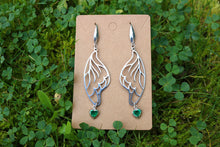 Load image into Gallery viewer, Silver butterfly wing earrings
