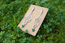 Load image into Gallery viewer, Silver butterfly wing earrings
