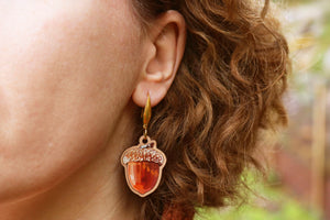 Pendientes bellotas de madera