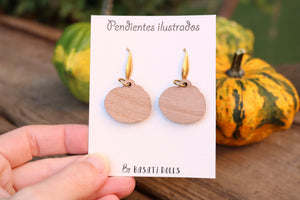 Pendientes calabazas de madera