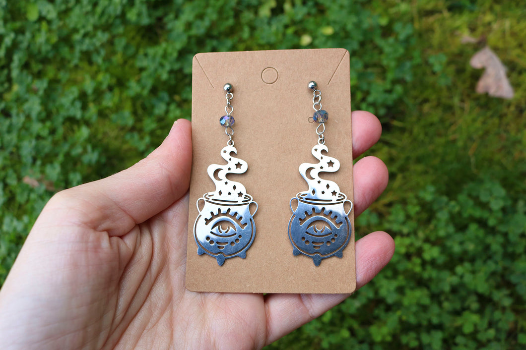 Magical cauldron earrings