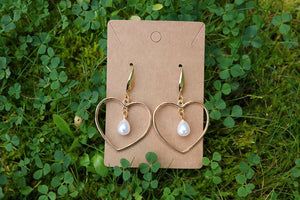 Pearl heart earrings