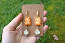 Load image into Gallery viewer, Cookie bear earrings with tea
