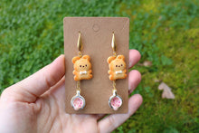 Load image into Gallery viewer, Cookie bear earrings with tea
