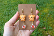 Load image into Gallery viewer, Cookie dog earrings with tea
