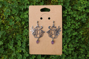 Amethyst gem earrings