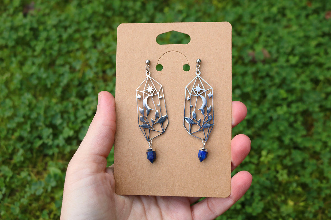 Lapis lazuli gemstone earrings