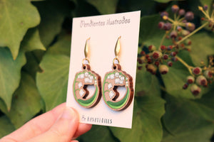 Pendientes lilly of the valley de madera