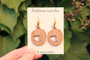 Pendientes lilly of the valley de madera