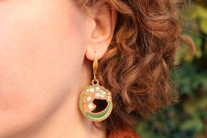 Pendientes lilly of the valley de madera