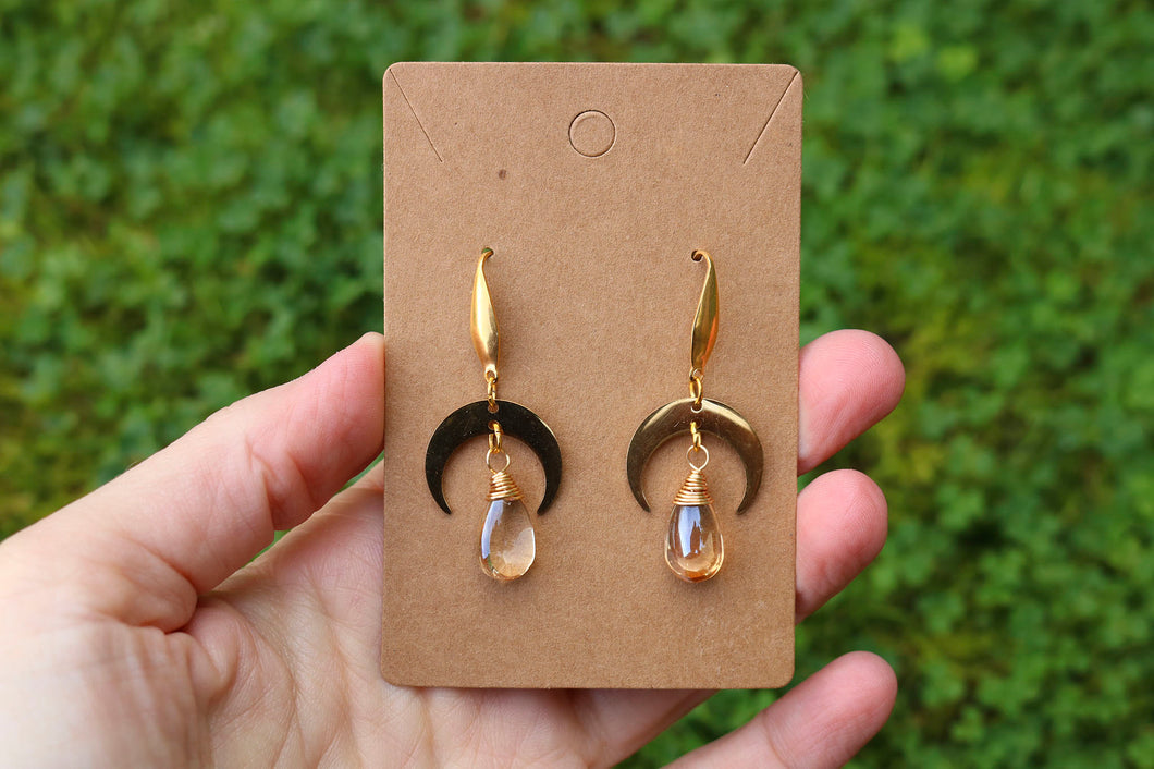 Golden moon earrings