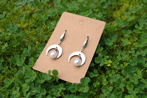 Silver moon earrings