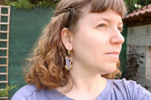Pendientes lavanda de madera
