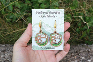 Pendientes lirio del valle de madera