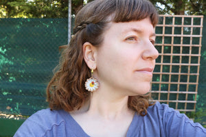 Pendientes margarita de madera