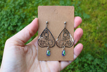 Load image into Gallery viewer, Ouija planchette earrings night and day
