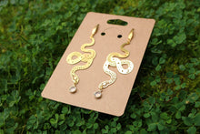 Load image into Gallery viewer, Golden snake earrings
