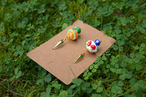 Colorful mushroom earrings