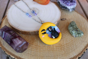 "Moon and cat" necklace
