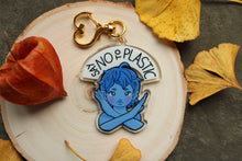 Load image into Gallery viewer, Mizu Keychain &quot;Say no to plastic&quot; (with glitter)
