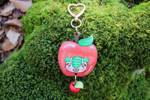 Load image into Gallery viewer, Wooden keychain &quot;Troll in apple costume&quot;
