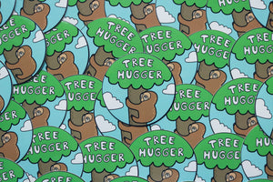 "Tree hugger" sticker