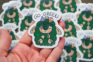 "Go green" sticker