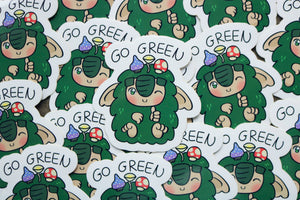 "Go green" sticker