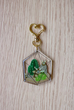 Load image into Gallery viewer, Troll terrarium keychain, cactus version.
