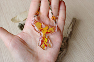 Phoenix acrylic necklace