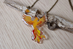 Phoenix acrylic necklace